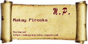 Makay Piroska névjegykártya